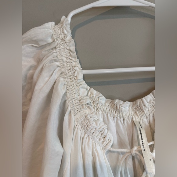By Anthropologie White Off-The-Shoulder Peasant Dress - Picture 8 of 15